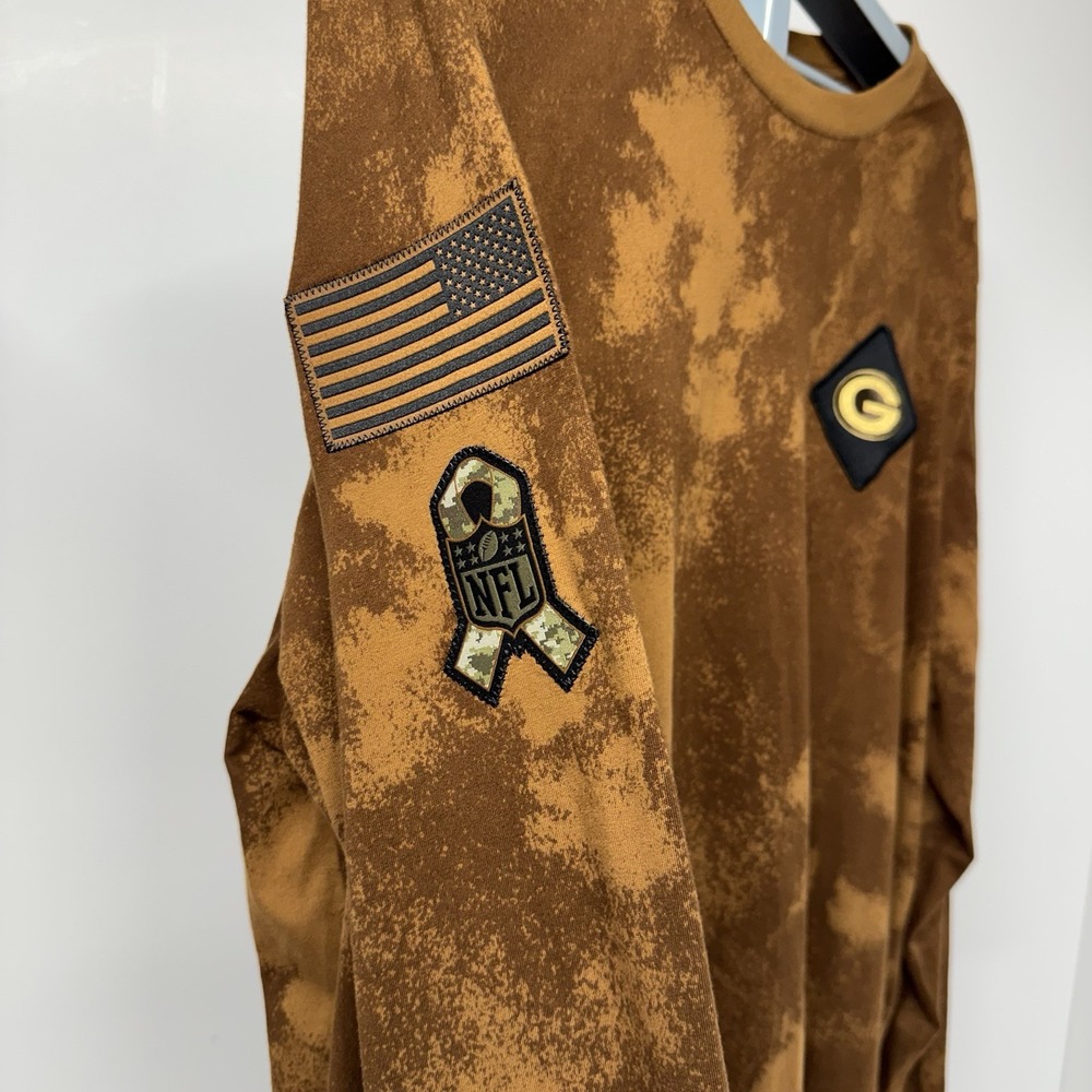 Nike Green Bay Packers Salute to Service Long Sleeve Shirt Men's XXL Brown - Picture 3 of 5